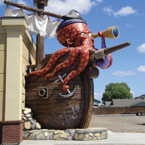 massive exterior octopus on building